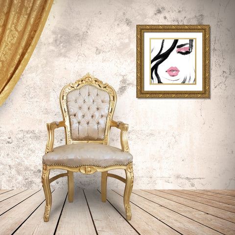 Face Gold Ornate Wood Framed Art Print with Double Matting by Sommers, Mindy