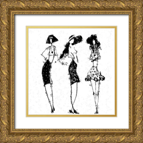 Trio Gold Ornate Wood Framed Art Print with Double Matting by Sommers, Mindy