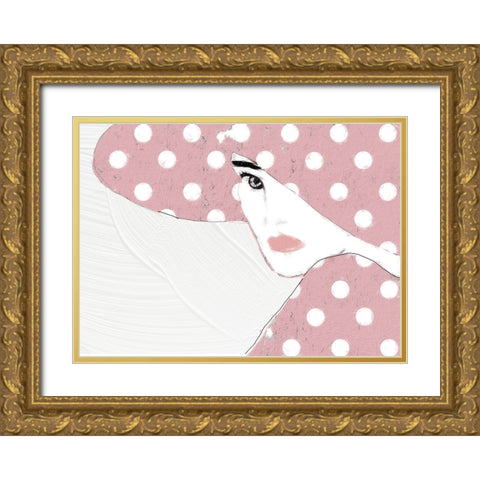 Lady with Hat Gold Ornate Wood Framed Art Print with Double Matting by Sommers, Mindy