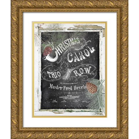 Christmas Carol Gold Ornate Wood Framed Art Print with Double Matting by Sommers, Mindy