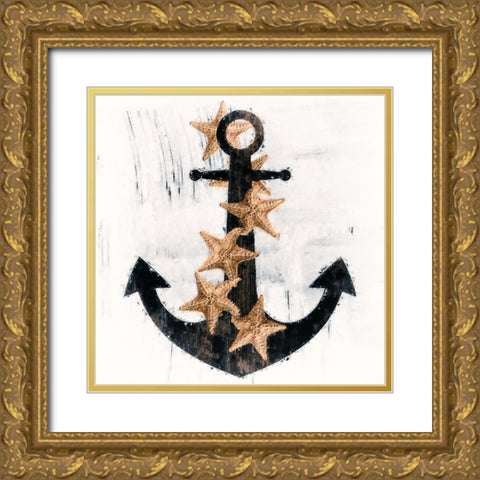 Misty Lighthouse Gold Ornate Wood Framed Art Print with Double Matting by Sommers, Mindy