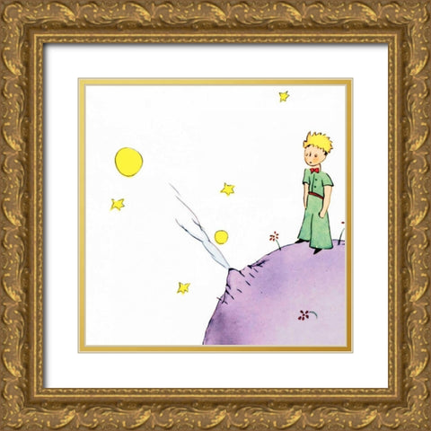 Petit Prince III Gold Ornate Wood Framed Art Print with Double Matting by De Saint-Exupery, Antoine