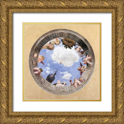 Camera degli sposi Gold Ornate Wood Framed Art Print with Double Matting by Mantegna, Andrea