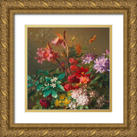 Allegory of Spring (detail) Gold Ornate Wood Framed Art Print with Double Matting by Johannes van Os, Georgius Jacobus