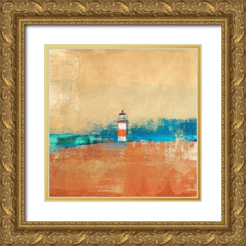 Lighthouse Gold Ornate Wood Framed Art Print with Double Matting by Alex, Blanco