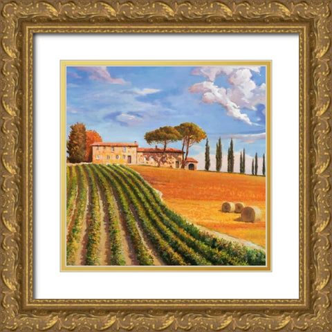Colline toscane Gold Ornate Wood Framed Art Print with Double Matting by Galasso, Adriano