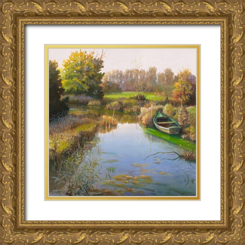 Sul fiume Gold Ornate Wood Framed Art Print with Double Matting by Galasso, Adriano