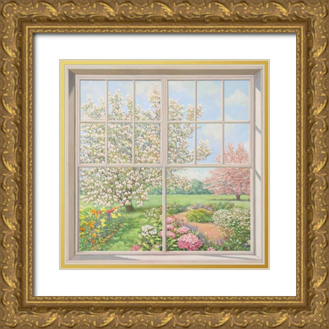 Finestra sul giardino Gold Ornate Wood Framed Art Print with Double Matting by Del Missier, Andrea