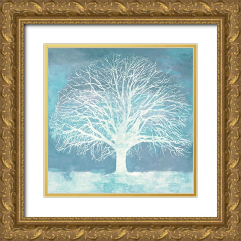 Aqua Oak Gold Ornate Wood Framed Art Print with Double Matting by Aprile, Alessio