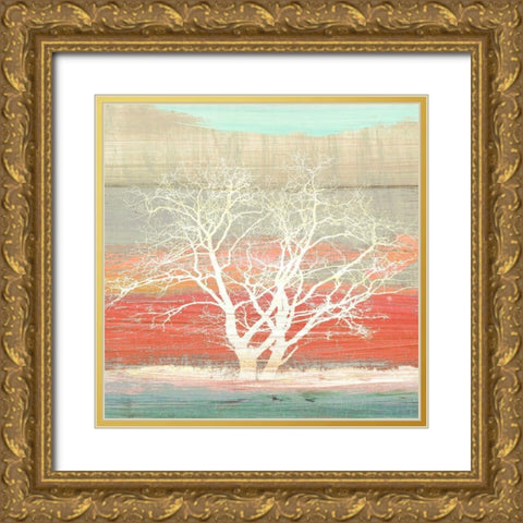 Treescape 1 (Subdued, detail) Gold Ornate Wood Framed Art Print with Double Matting by Alessio, Aprile