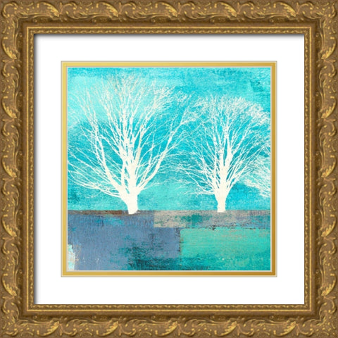 Tree Lines I (detail) Gold Ornate Wood Framed Art Print with Double Matting by Alessio, Aprile