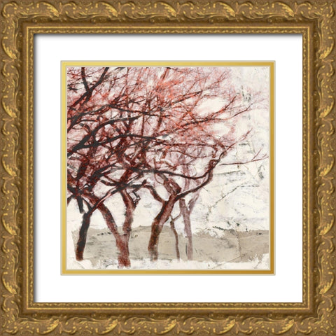 Rusty Trees I Gold Ornate Wood Framed Art Print with Double Matting by Alessio, Aprile