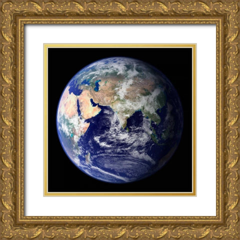 Earth View from Space (Asia) Gold Ornate Wood Framed Art Print with Double Matting by Nasa