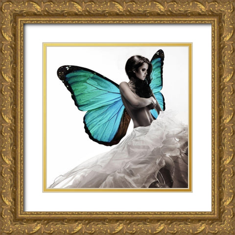 Winged Beauty -1 Gold Ornate Wood Framed Art Print with Double Matting by Lauren, Julian