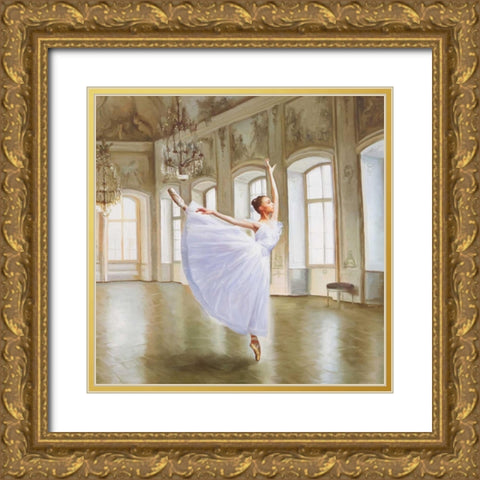 Le Grand Salon II Gold Ornate Wood Framed Art Print with Double Matting by Benson, Pierre