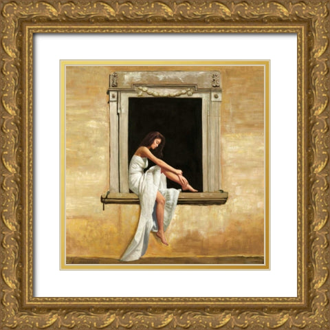 Italian Afternoon Gold Ornate Wood Framed Art Print with Double Matting by Benson, Pierre