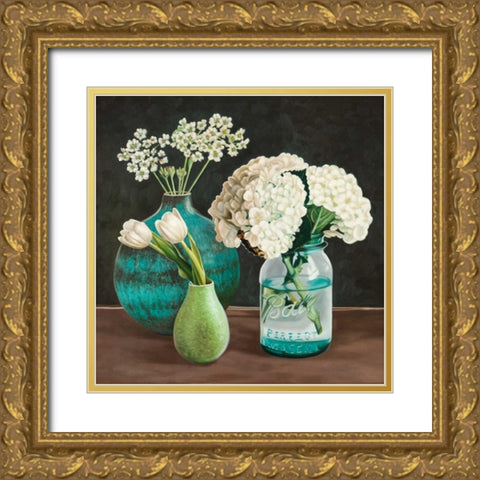 Petit Fleuriste I Gold Ornate Wood Framed Art Print with Double Matting by Benson, Pierre