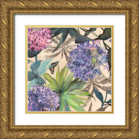 Lilac Hydrangeas Gold Ornate Wood Framed Art Print with Double Matting by Grant, Eve C.