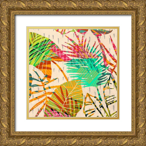 Palm Festoon I Gold Ornate Wood Framed Art Print with Double Matting by Grant, Eve C.
