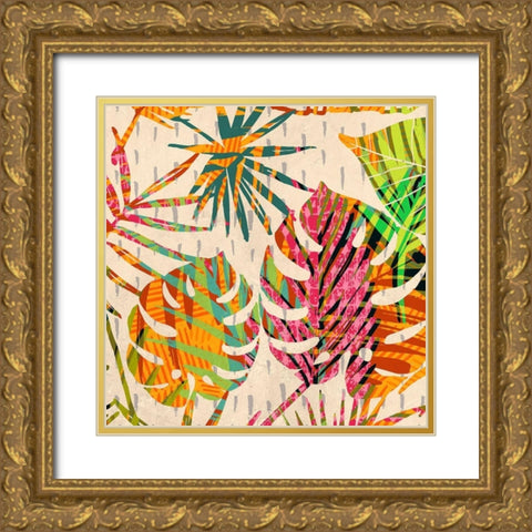 Palm Festoon II Gold Ornate Wood Framed Art Print with Double Matting by Grant, Eve C.