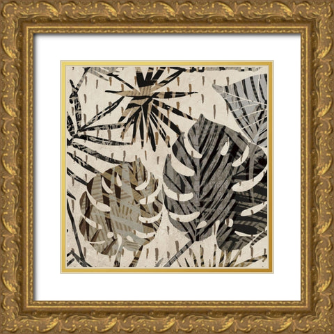 Grey Palms II Gold Ornate Wood Framed Art Print with Double Matting by Grant, Eve C.
