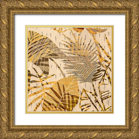 Palm Festoon Gold I Gold Ornate Wood Framed Art Print with Double Matting by Grant, Eve C.