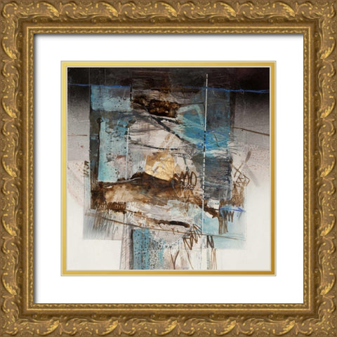 Sulla spiaggia d inverno Gold Ornate Wood Framed Art Print with Double Matting by Censini