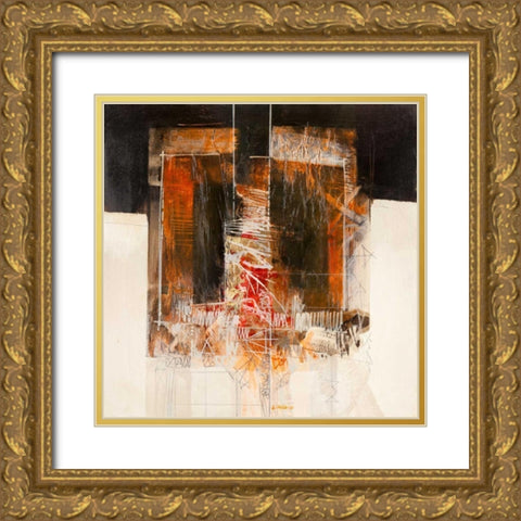 Verso sera Gold Ornate Wood Framed Art Print with Double Matting by Censini