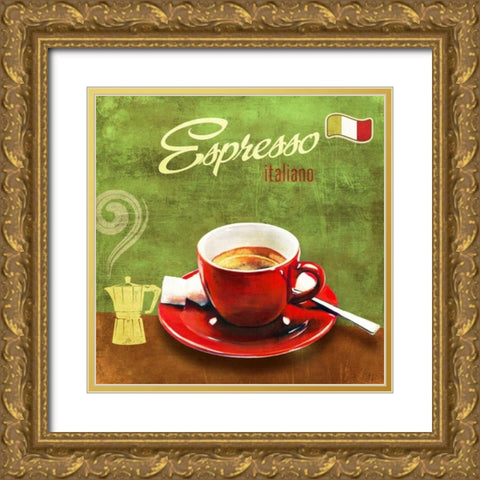 Espresso Gold Ornate Wood Framed Art Print with Double Matting by Teller, Skip