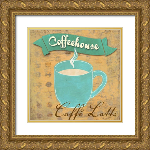 Caffe Latte Gold Ornate Wood Framed Art Print with Double Matting by Teller, Skip