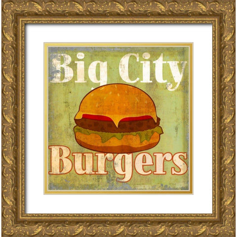 Hamburger Gold Ornate Wood Framed Art Print with Double Matting by Teller, Skip