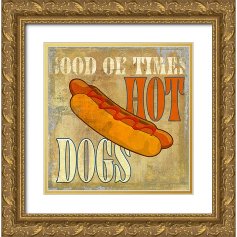 Hot Dog Gold Ornate Wood Framed Art Print with Double Matting by Teller, Skip