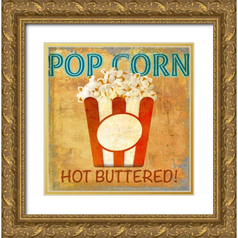 Pop Corn Gold Ornate Wood Framed Art Print with Double Matting by Teller, Skip