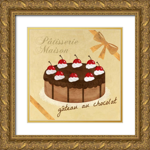 GÃ¢teau au chocolat Gold Ornate Wood Framed Art Print with Double Matting by Teller, Skip