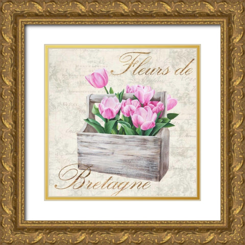 Fleurs de Bretagne Gold Ornate Wood Framed Art Print with Double Matting by Dellal, Remy