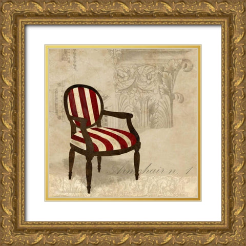 Armchair n. 1 Gold Ornate Wood Framed Art Print with Double Matting by Dellal, Remy