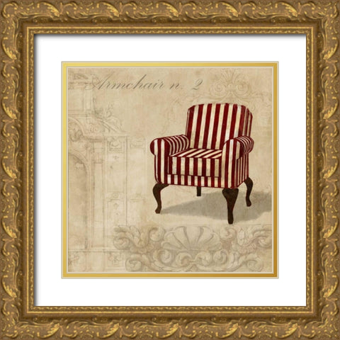 Armchair n. 2 Gold Ornate Wood Framed Art Print with Double Matting by Dellal, Remy