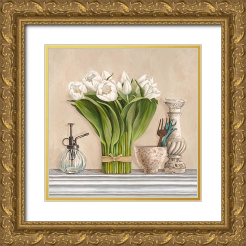 Memoires du jardin II Gold Ornate Wood Framed Art Print with Double Matting by Dellal, Remy