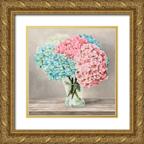 Fleurs et Vases Blanc II Gold Ornate Wood Framed Art Print with Double Matting by Dellal, Remy