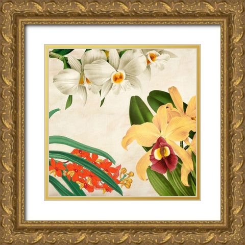 Panneau Botanique VIII Gold Ornate Wood Framed Art Print with Double Matting by Dellal, Remy
