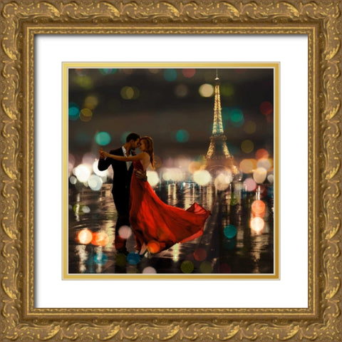 Midnight in Paris Gold Ornate Wood Framed Art Print with Double Matting by Loumer, Dianne