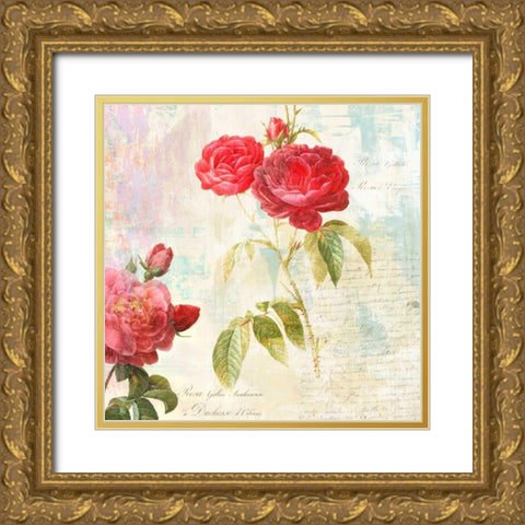Redoutes Roses 2.0 - IIÂ  Gold Ornate Wood Framed Art Print with Double Matting by Chestier, Eric