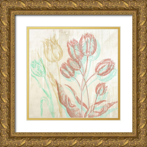 Botaniques Cochin 1 (coleurs, detail) Gold Ornate Wood Framed Art Print with Double Matting by Eric, Chestier