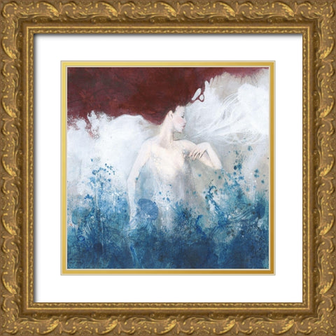 Mermaid Gold Ornate Wood Framed Art Print with Double Matting by Pagnoni, Erica