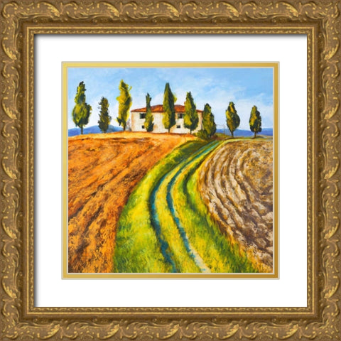 Casa di campagna Gold Ornate Wood Framed Art Print with Double Matting by Germani, Massimo