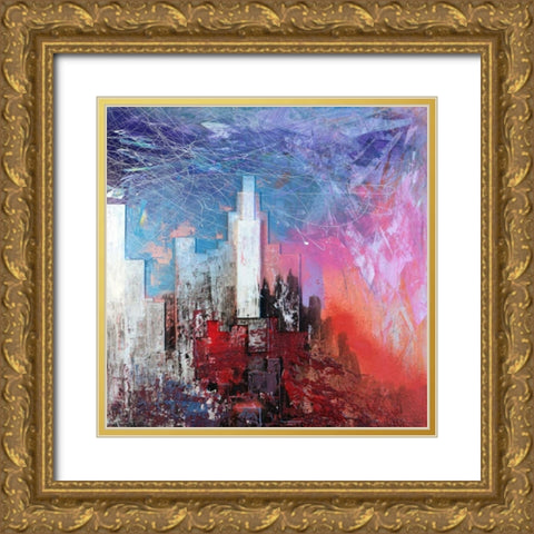 Skyscraper Gold Ornate Wood Framed Art Print with Double Matting by Corrado, Italo