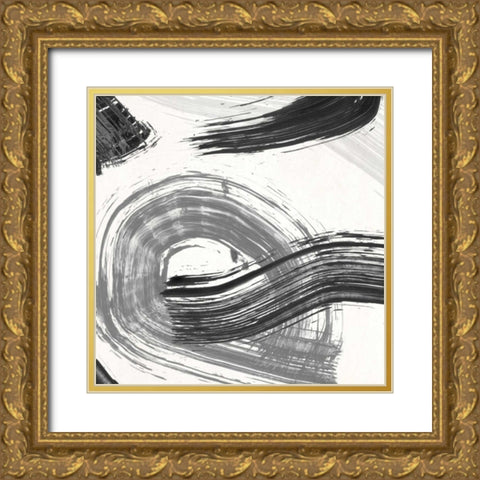 Happening (detail 1) Gold Ornate Wood Framed Art Print with Double Matting by Ikeda, Haru