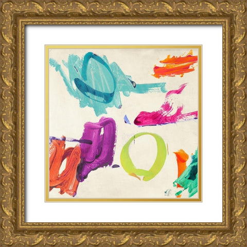 Games of Children I Gold Ornate Wood Framed Art Print with Double Matting by Ikeda, Haru