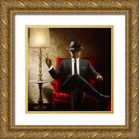 Black Tie Gold Ornate Wood Framed Art Print with Double Matting by Silver, John
