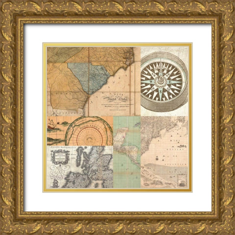 Cahiers de voyage IV Gold Ornate Wood Framed Art Print with Double Matting by Joannoo